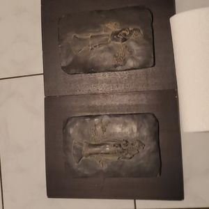 Two panels wood art from Okinawa Japan